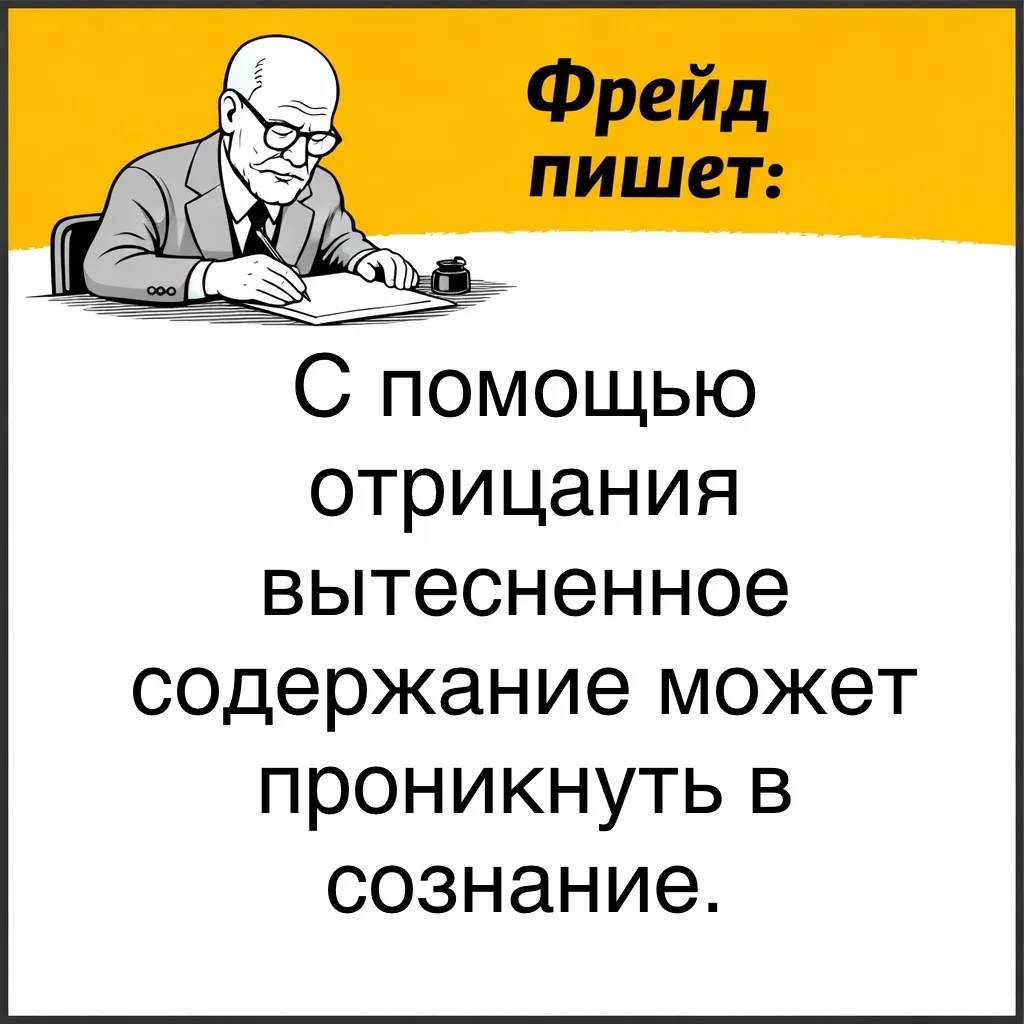 Фрейд имел в виду, что человек может начать замечать вытесненную мысль или чувство, но всё ещё не со