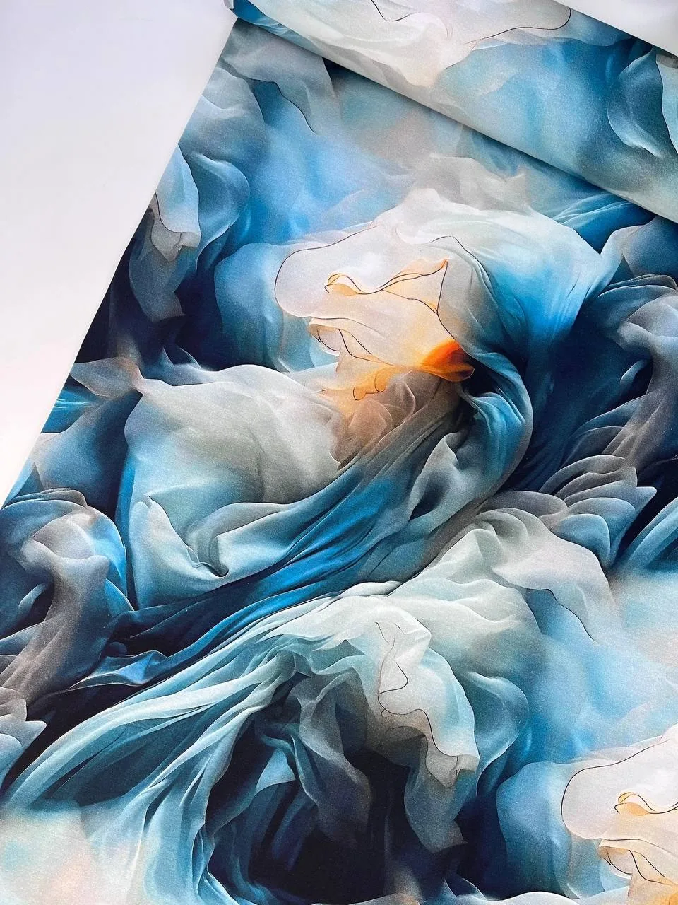 НОВИНКА 🌊 Трикотаж Кулирка с лайкрой Синий шелк