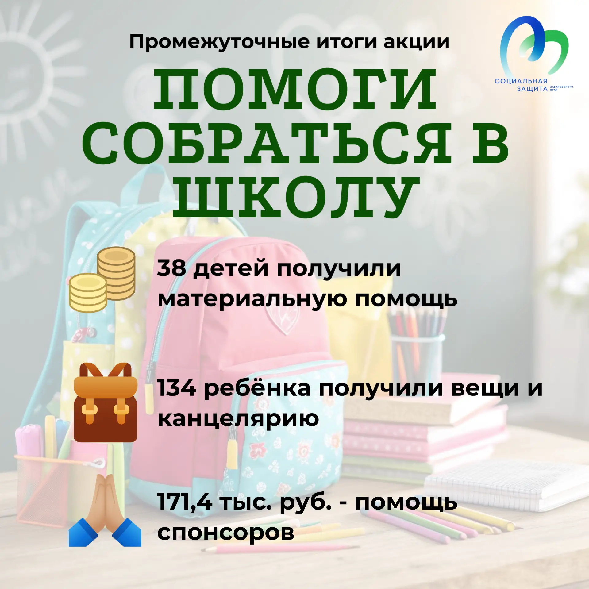 🎒 До 1 сентября осталось меньше недели: подводим промежуточные итоги акции «Помоги соб...