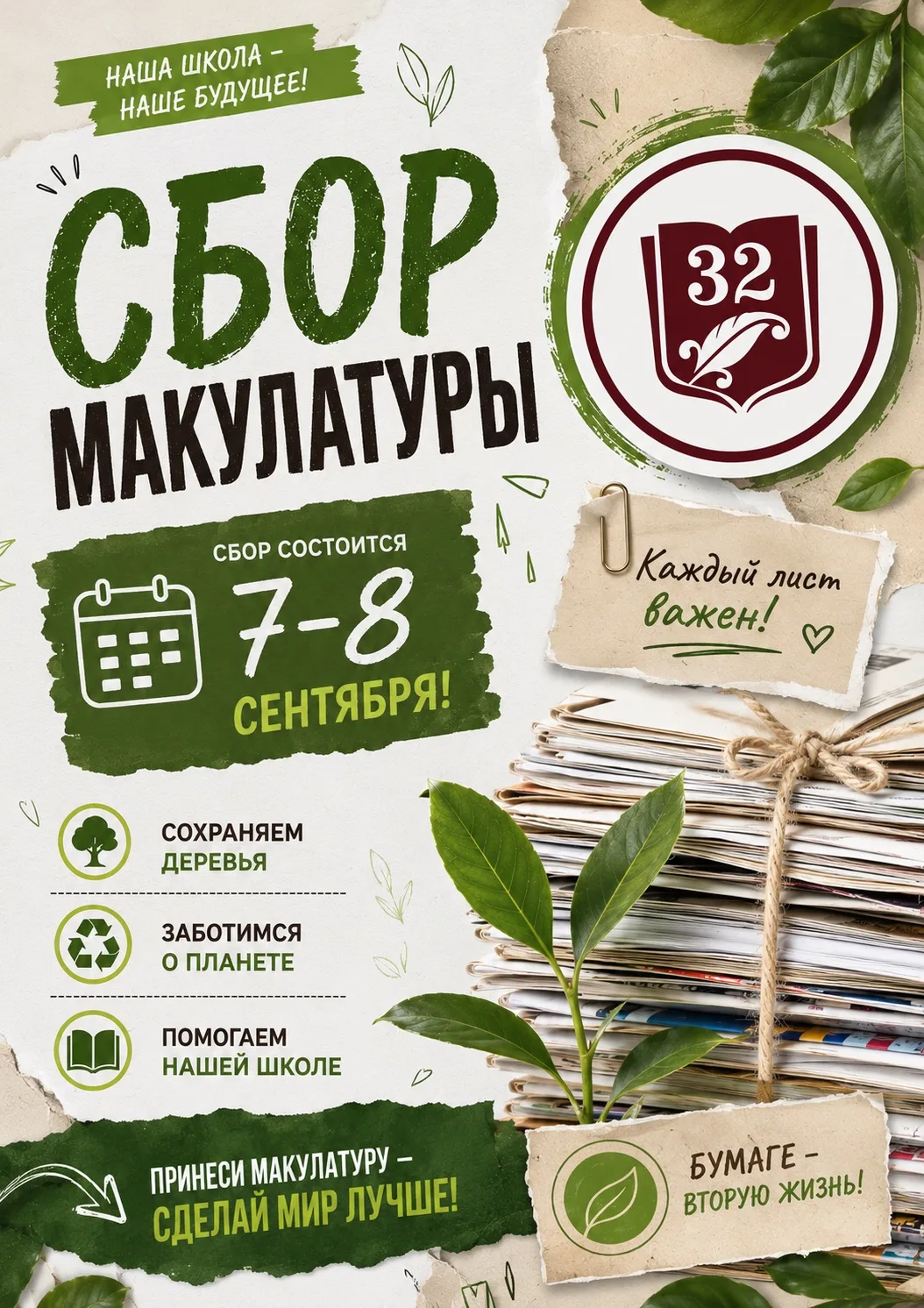 📚♻️ СБОР МАКУЛАТУРЫ 7-8 СЕНТЯБРЯ!