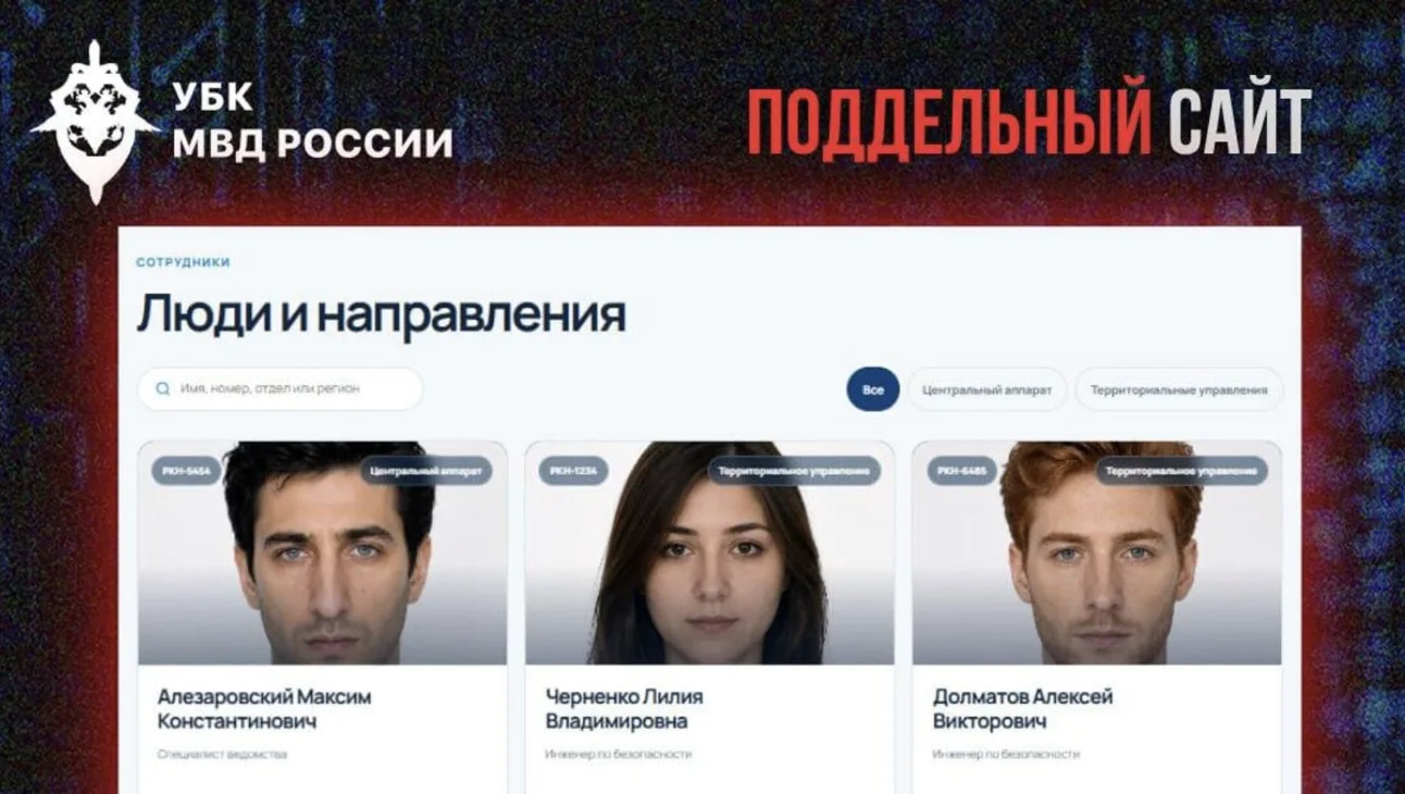 МВД России показало, как выглядит поддельный сайт Роскомнадзора, созданный мошенниками ...
