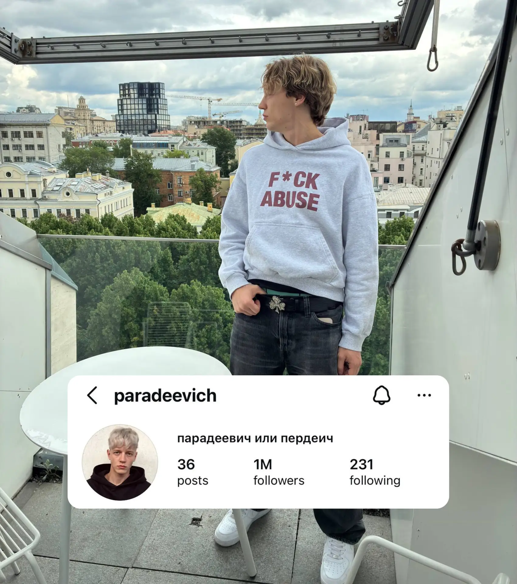 Парадеевич преодолел отметку в 1 млн подписчиков в Instagram

🔥 — поздравляем, Саня
👍 — за такое м