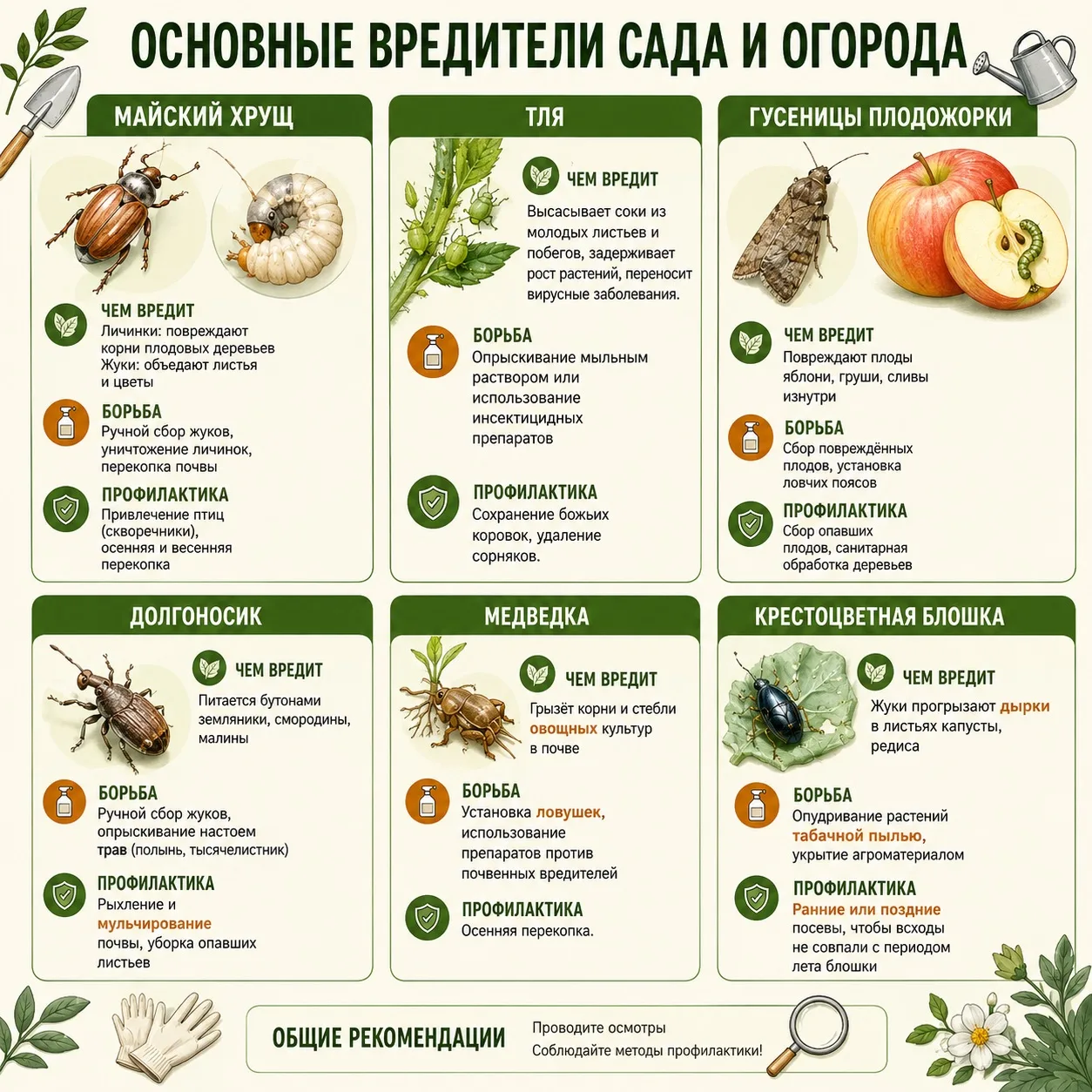 Всё про вредителей сада и огорода в одной шпаргалке 📌