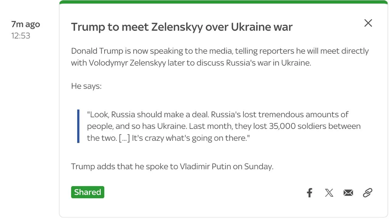 Трамп переключился с Ирана на Украину.

Дорогие мои подписчики, американский президент меняет приори