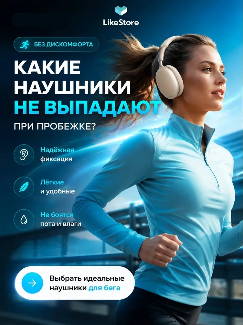 Когда на пробежке главное — держать темп, а не ловить наушники, которые норовят упасть💨

Правильная