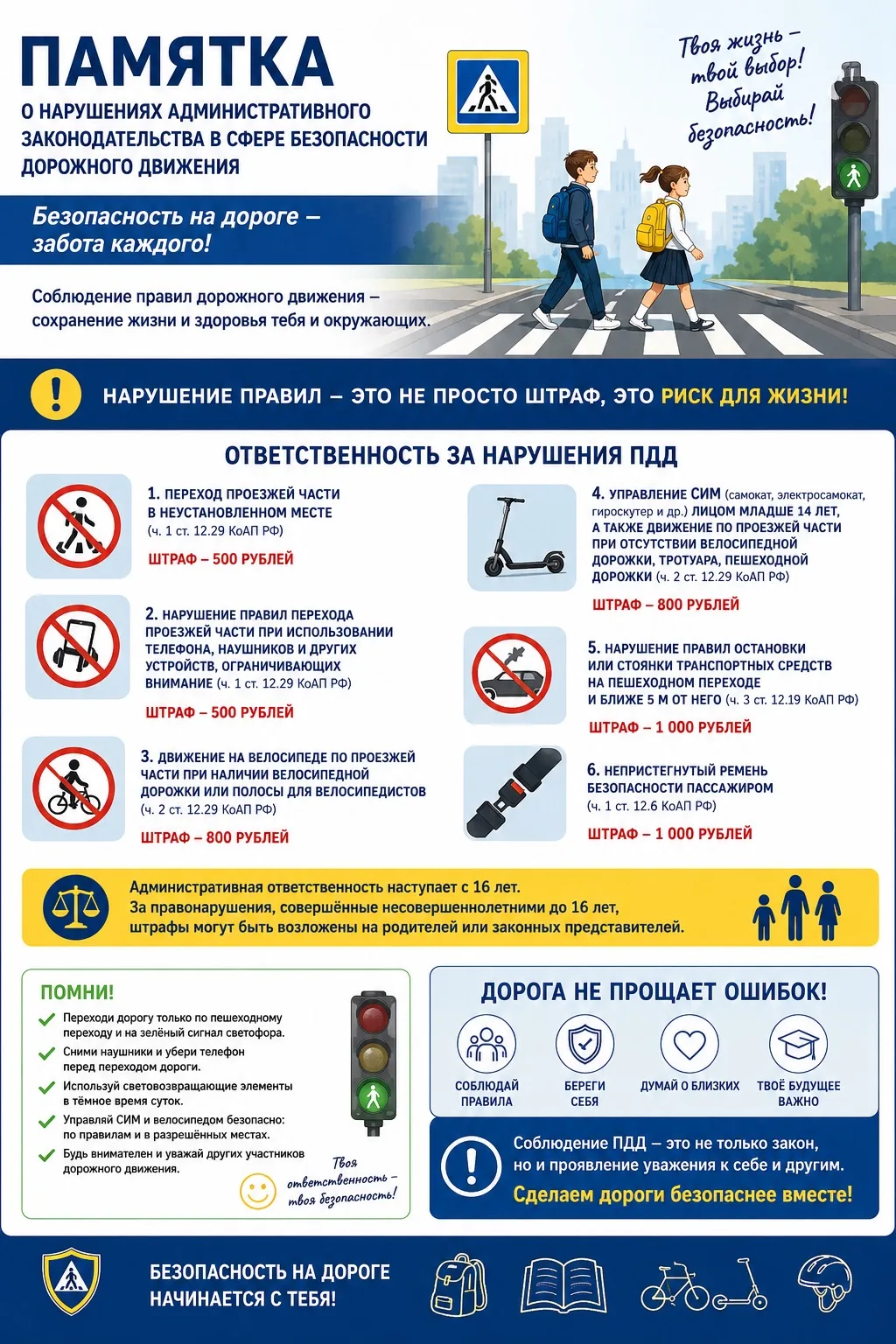 Безопасность на дороге начинается с НАС!🙋🏻

Внимательно изучите памятку и не подвергайте себя риск