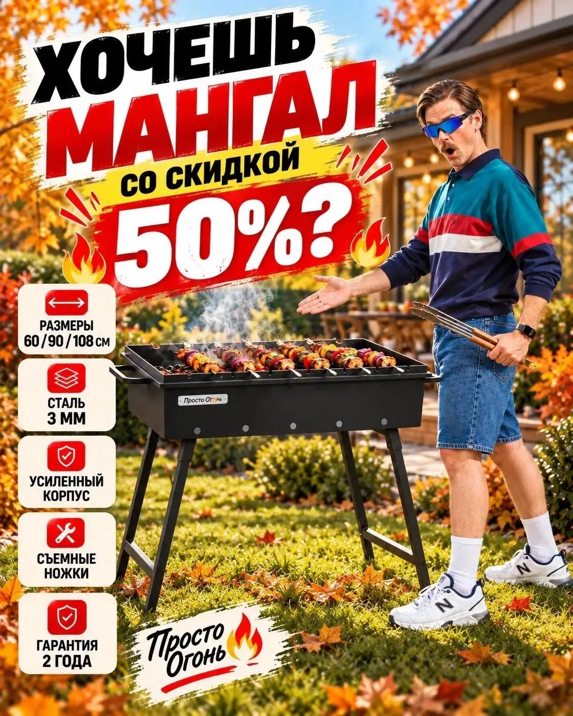 Привет, друг! 👋 Хочешь мангал со скидкой до 50%? 🔥