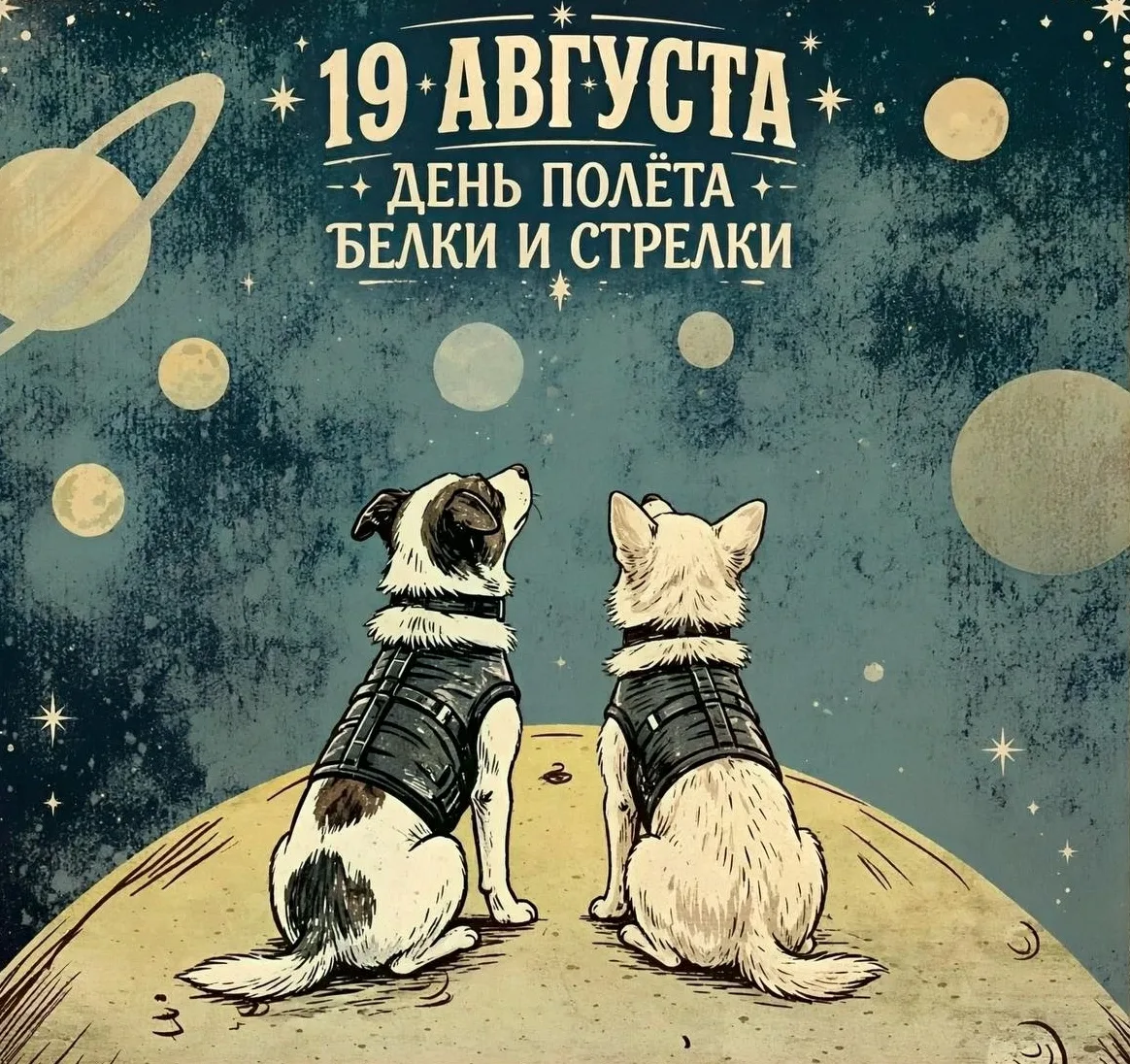 🚀19 августа – День полёта Белки и Стрелки.