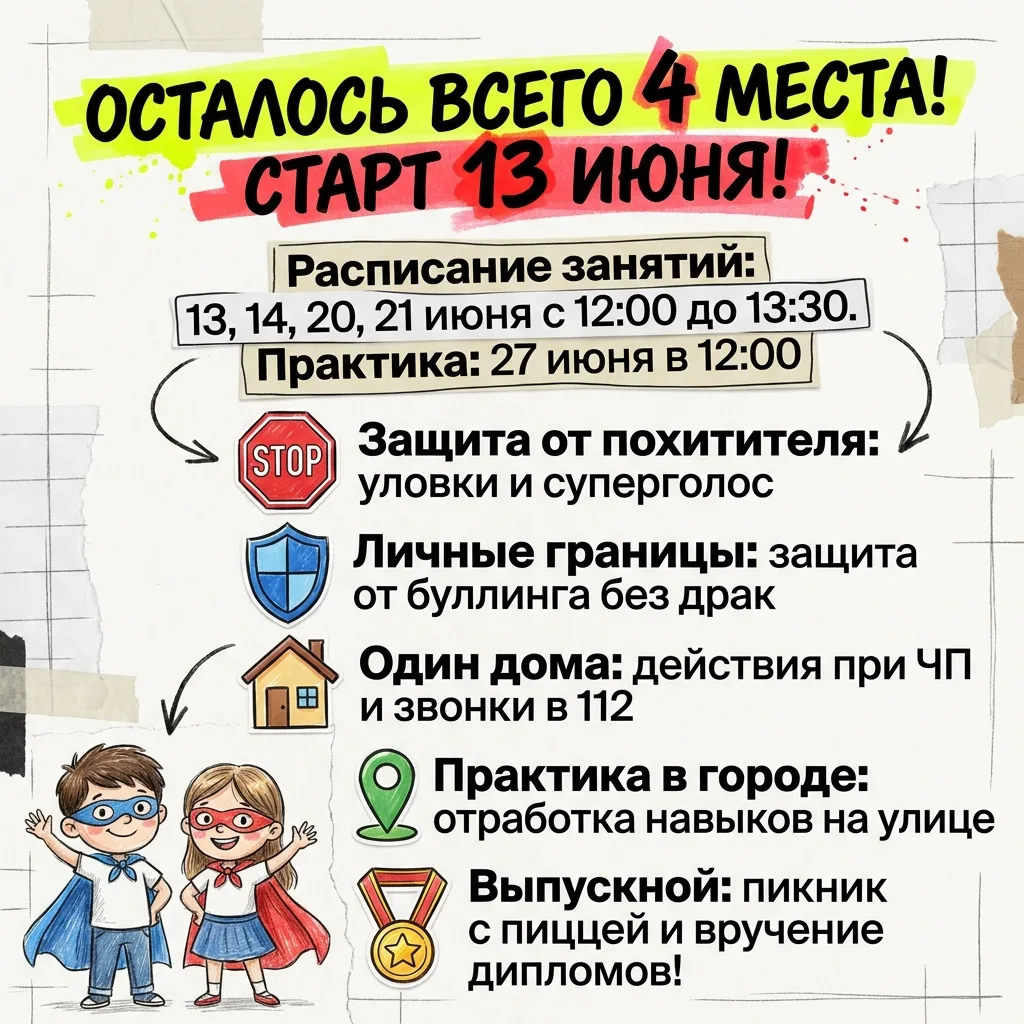 🔥 Осталось всего 4 места! Группа выходного дня курса «Каникулы супергероя» начинает работу уже в эт