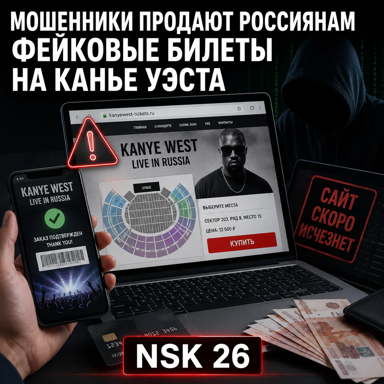 ⚡️ Мошенники продают россиянам фейковые билеты на Канье Уэста