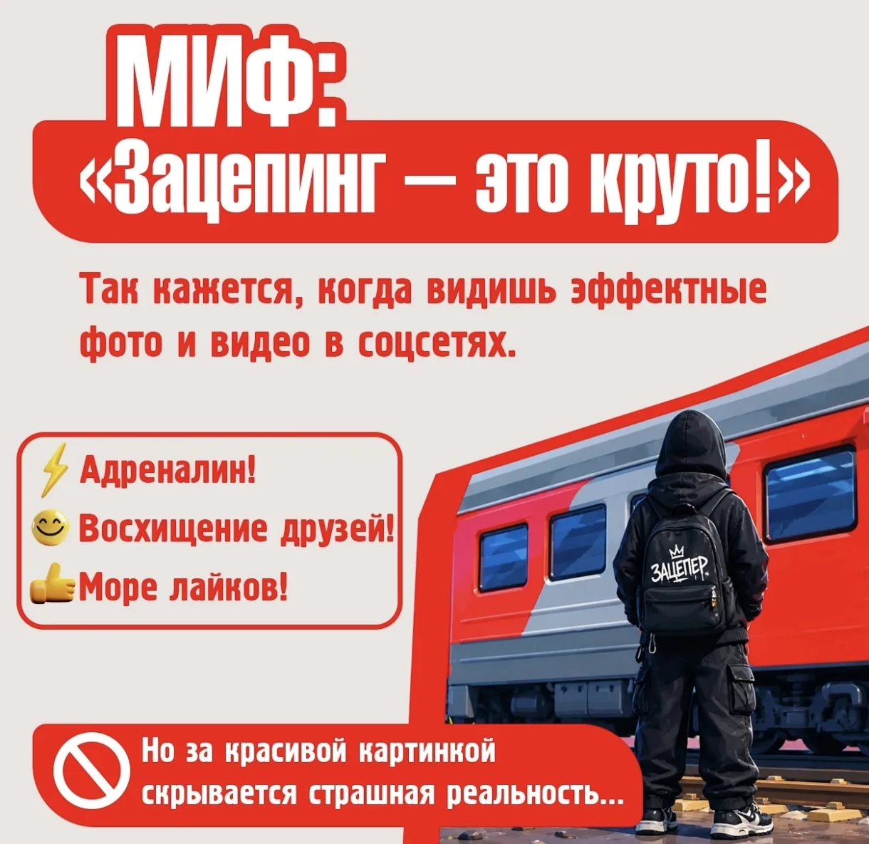 💔В этом месяце в нашем регионе произошло два случая зацепинга с тяжелыми последствиями...