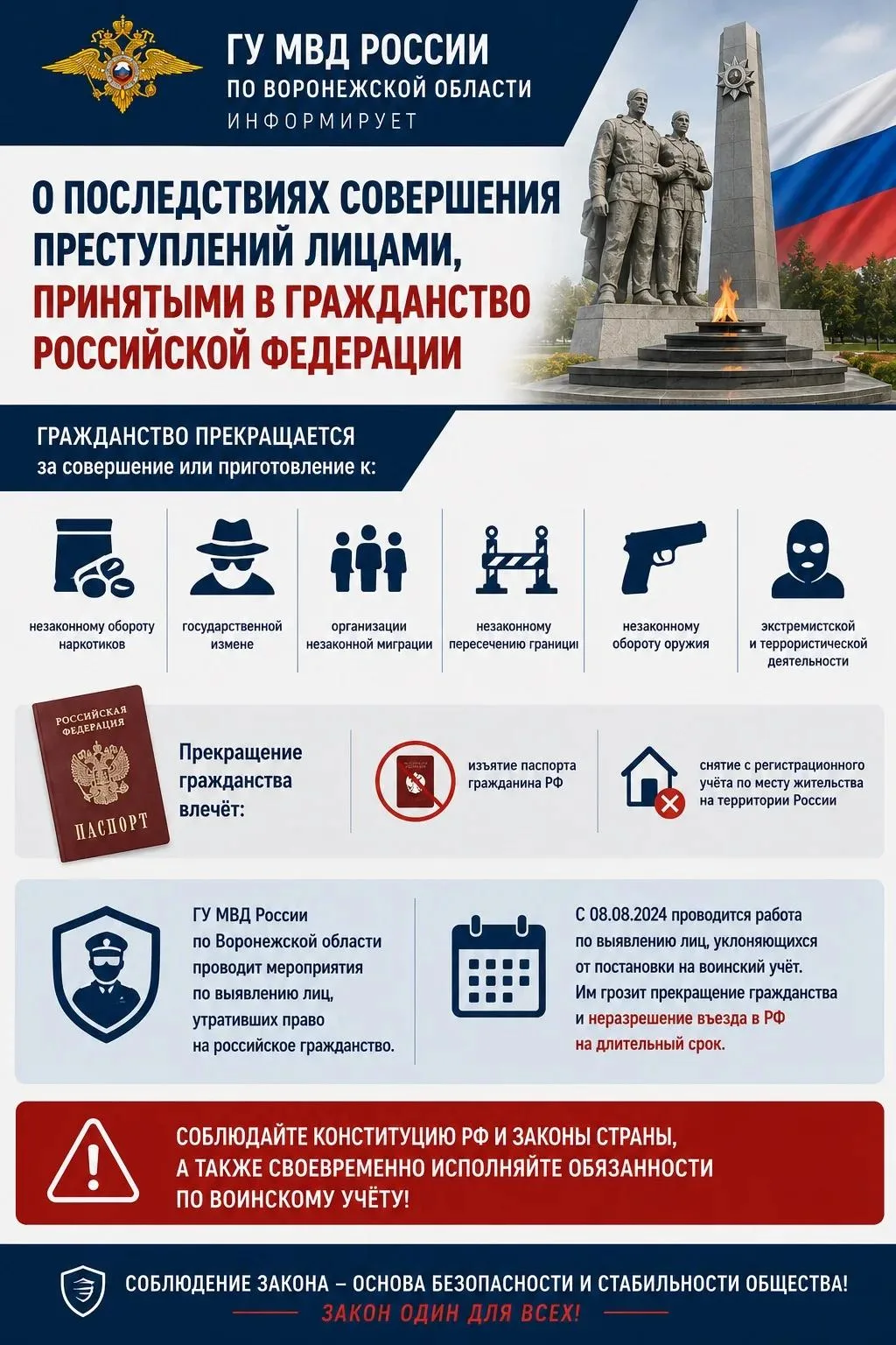⚠️ГУ МВД России по Воронежской области информирует о последствиях совершения преступлен...