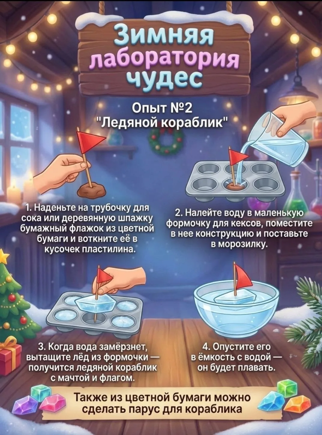 ❄Зимние эксперименты для детей.⛄️