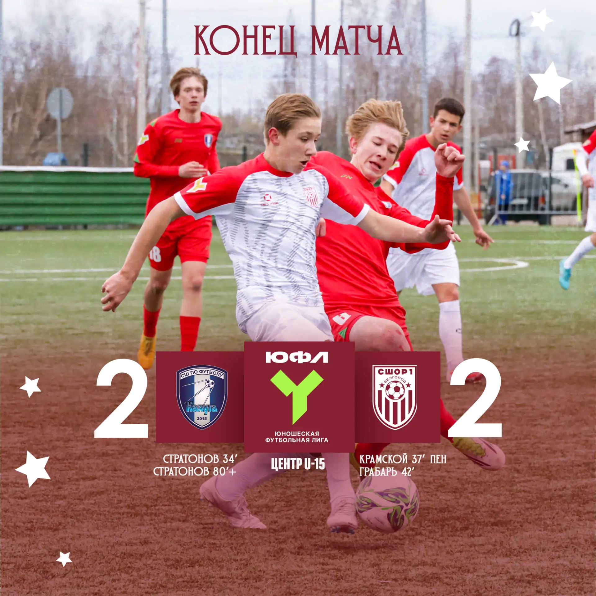 Результаты наших команд в матчах первого тура ЮФЛ Центр 🏆