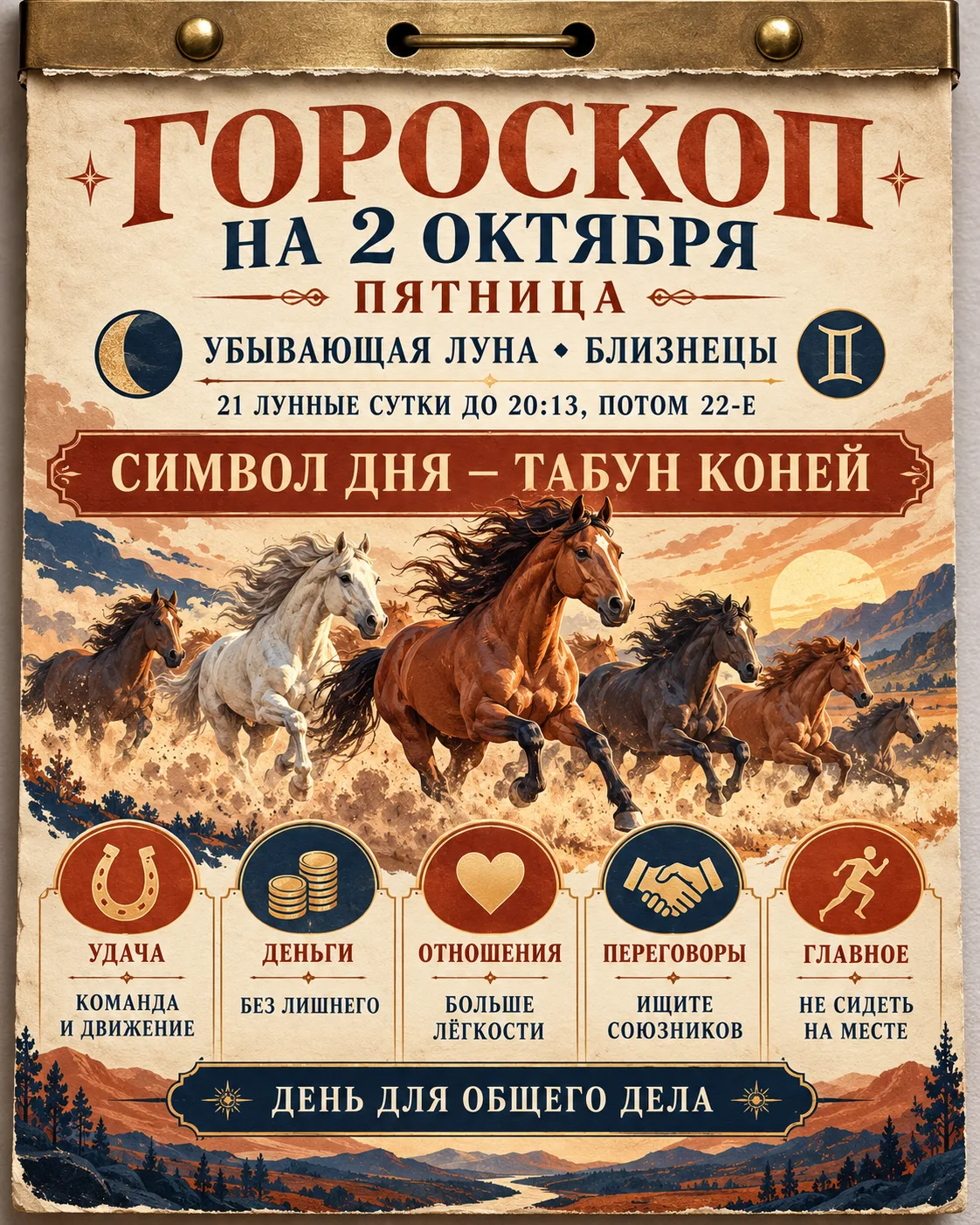 🌙 ГОРОСКОП НА СЕГОДНЯ — 2 ОКТЯБРЯ