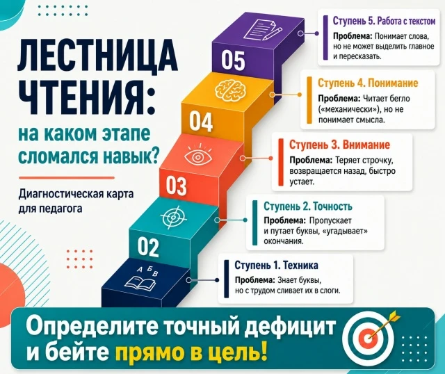 🪜 Почему диагноз «проблемы с чтением» мешает эффективной коррекции?

В педагогической практике мы ч