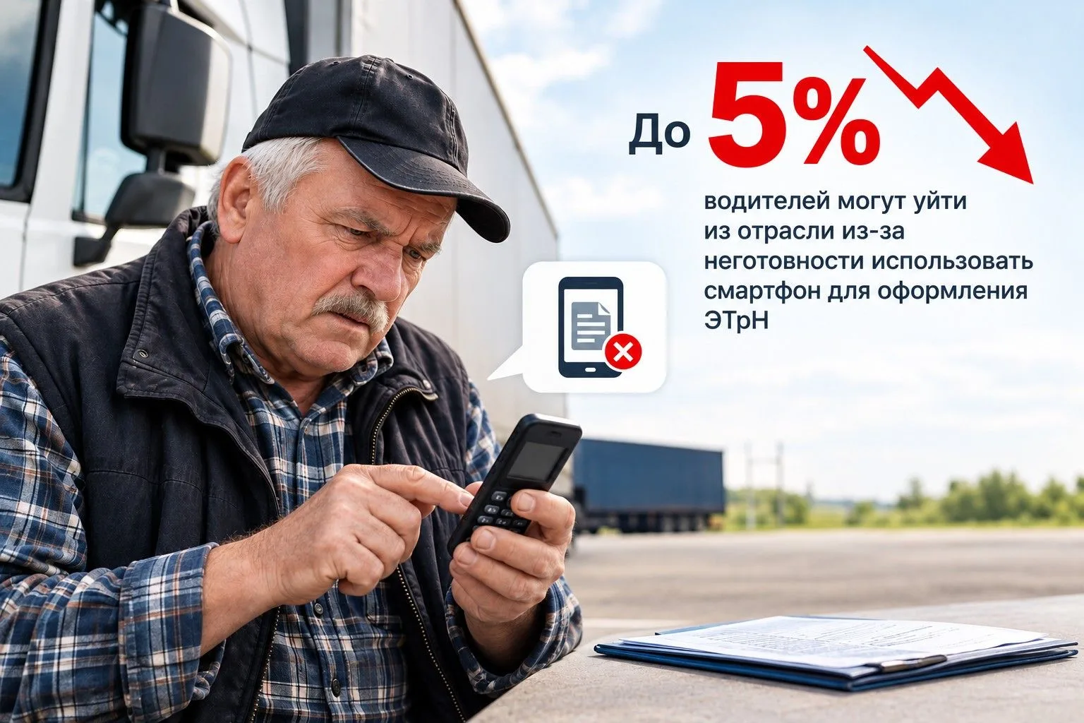Электронные перевозочные документы предполагают использование смартфона. Водителю необх...