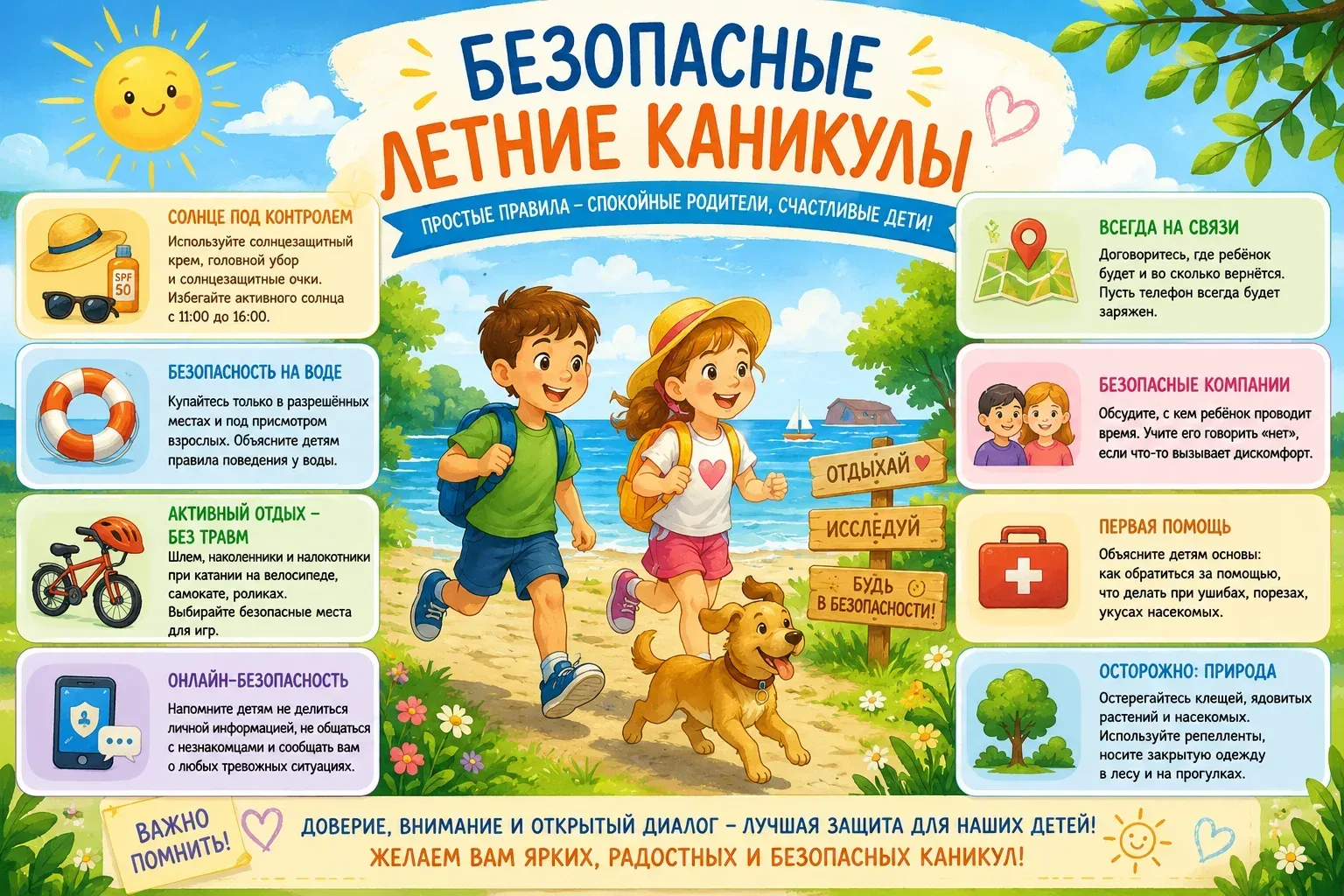 📍📍📍 Памятка для родителей: «Безопасные летние каникулы»