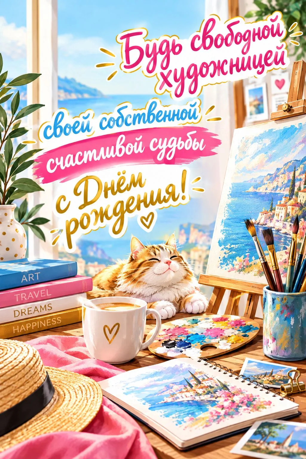🔥 Красивые картинки и открытки женщине с Днем рождения с пожеланиями.