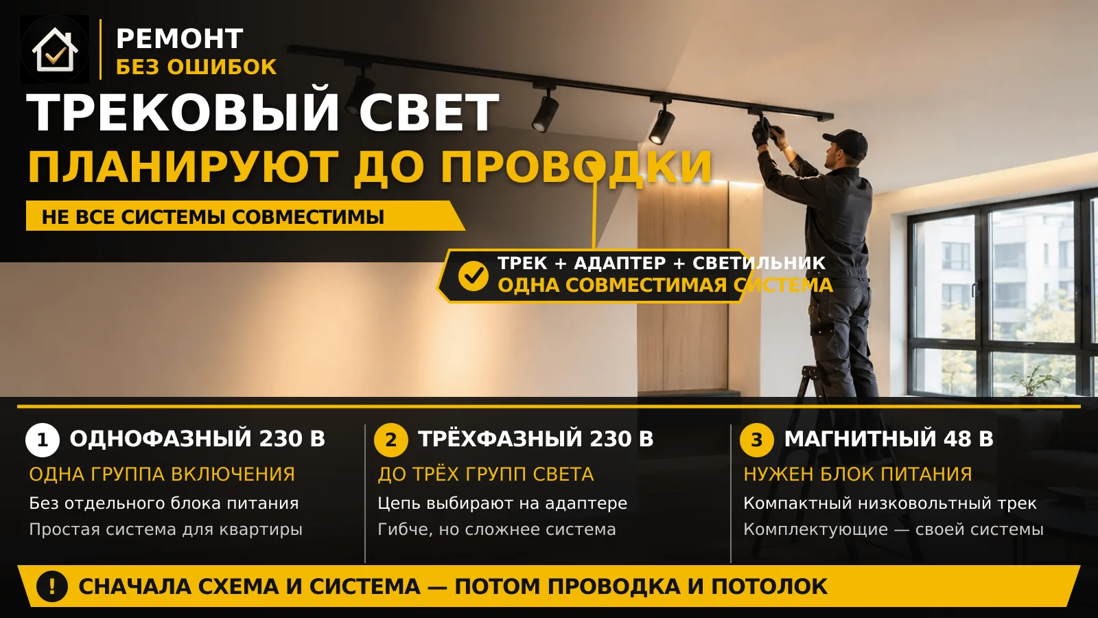 💡 Трековое освещение: красиво, но есть нюансы.