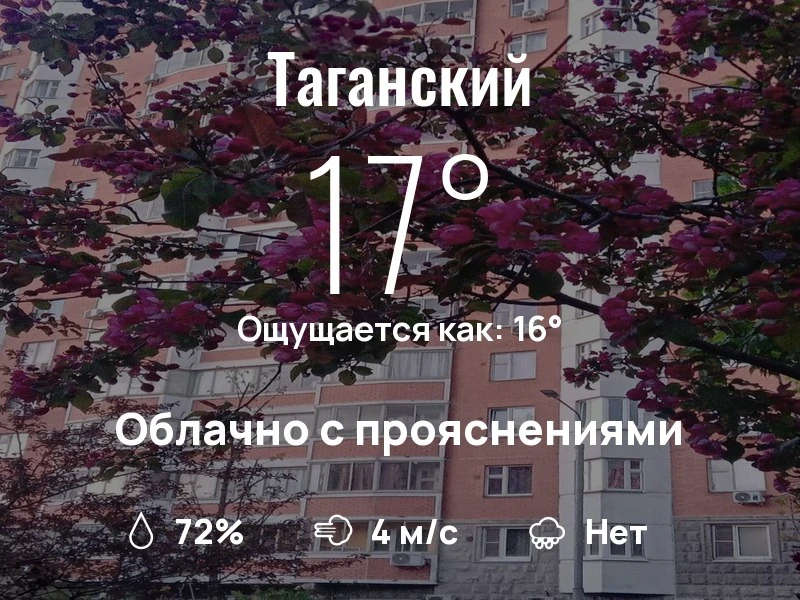 Что с погодой в Таганском?