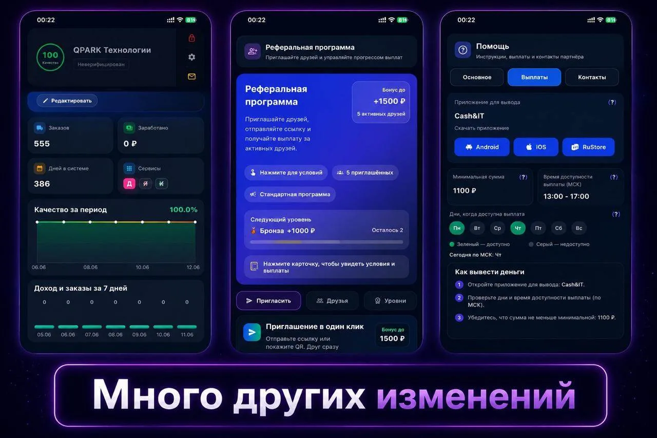 Еще пачка изменений:

• Разметка информации какие профили у вас подключены Достависта/Яндекс/Купер
•