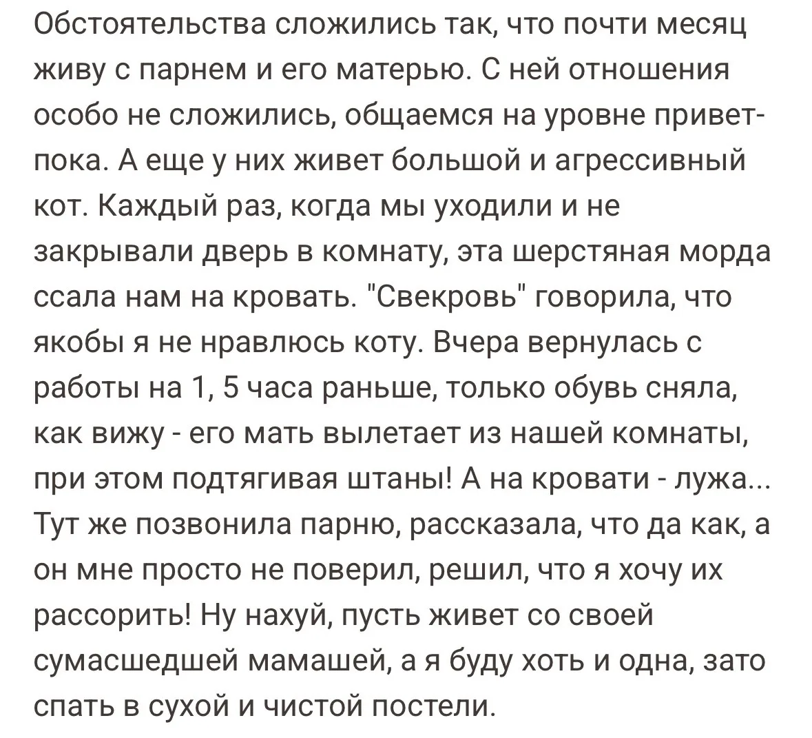 Свекровь ссыт на вещи 😳