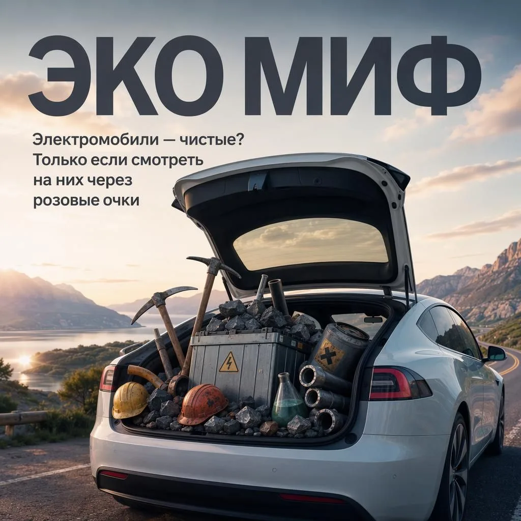 ⚡ Электромобили — чистые? Только если смотреть на них через розовые очки