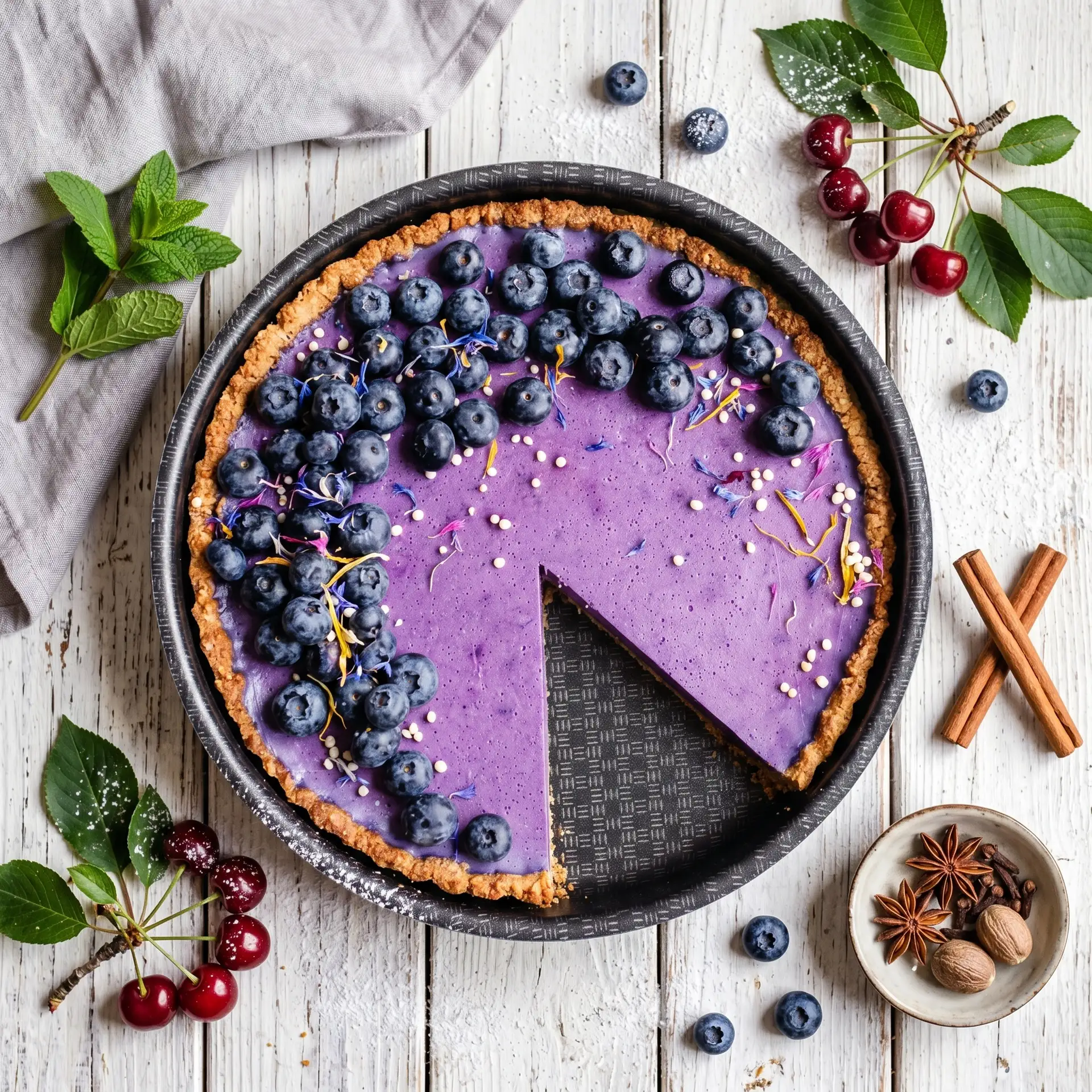 💜 ЗАПЕЧЁННЫЙ ЧЕРНИЧНЫЙ ТАРТ
Эффектный тарт с хрустящей песочной основой и нежнейшей, как шёлк, ягод