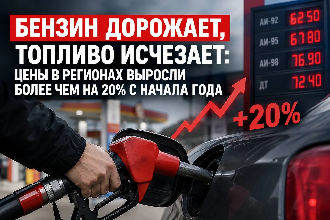 Бензин дорожает, топливо исчезает: цены в регионах выросли более чем на 20% с начала года