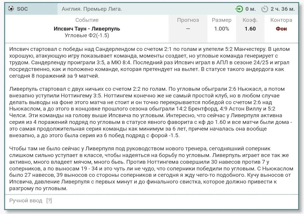 Итог СТАВКИ ДНЯ.