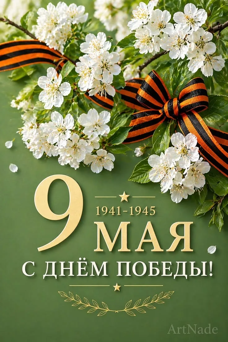 🎗️С 9 Мая! 🎉💐Желаем жить без войны и тревог. Цените мир и близких людей. С празднико...