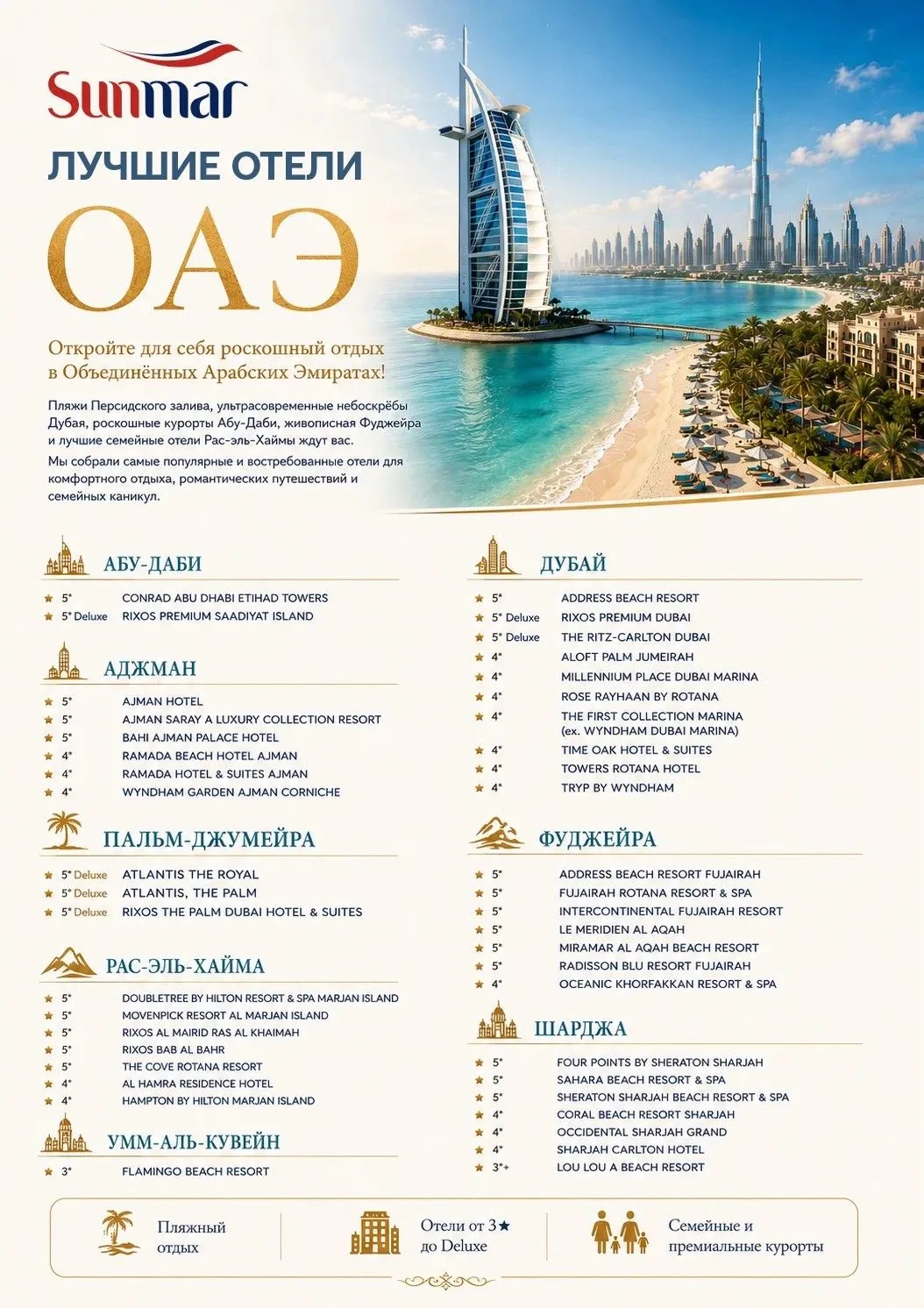 ТОП лучших отелей ОАЭ по версии SUNMAR🤩