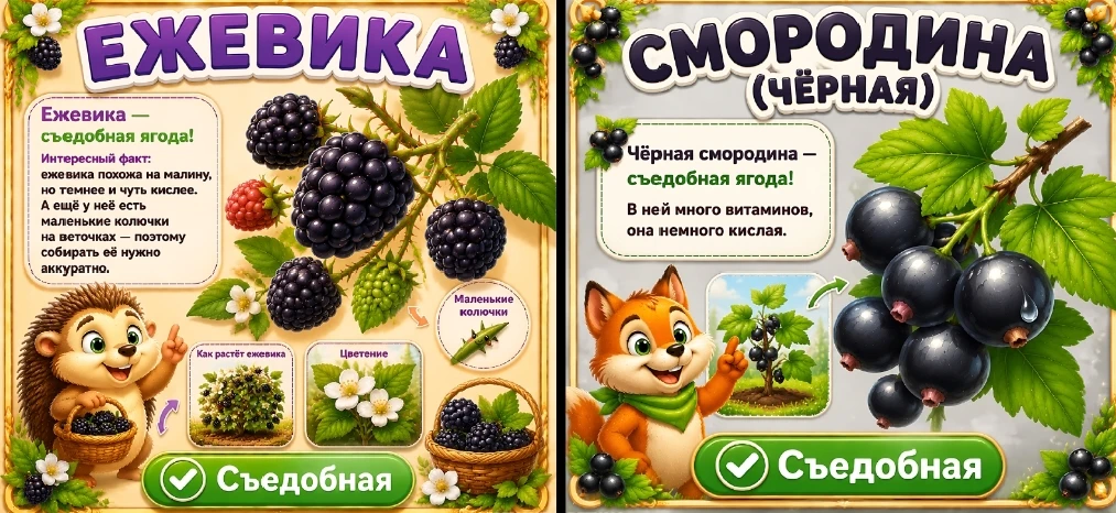 Съедобные ягоды Природная картотека 👆