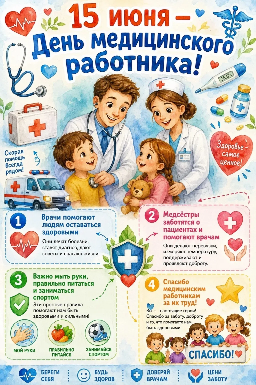 ❤️ Поздравляем с Днём медицинского работника!