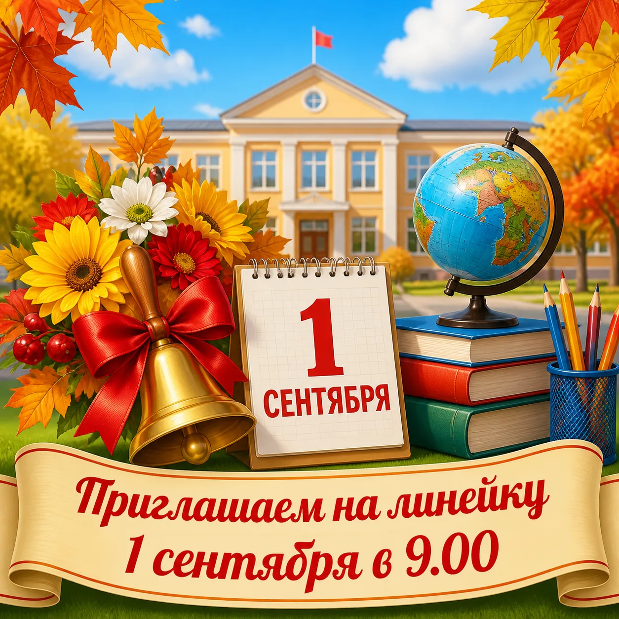 Школьная семья, внимание! 🔔 Торжественная линейка 1 сентября состоится в холле второго...