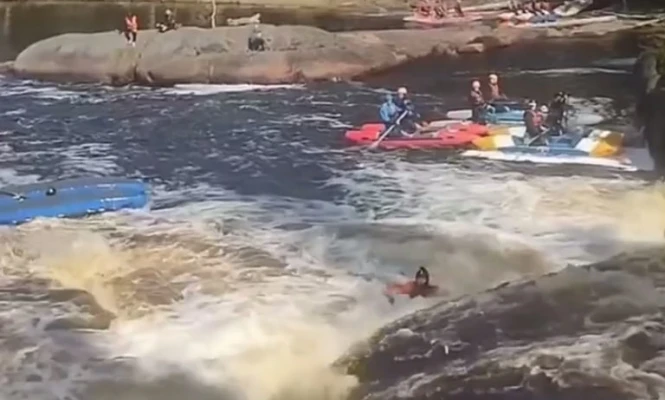 В Карелии турист застрял в водовороте и едва не погиб во время сплава  Во время сплава по реке Укса 