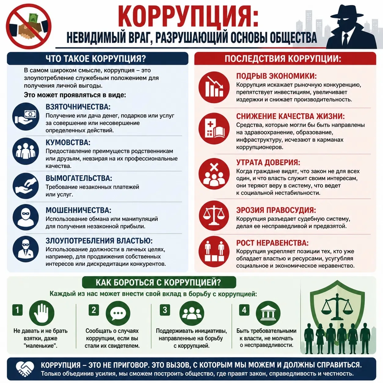 📢Коррупция — это серьёзная проблема, которая негативно влияет на развитие общества и э...