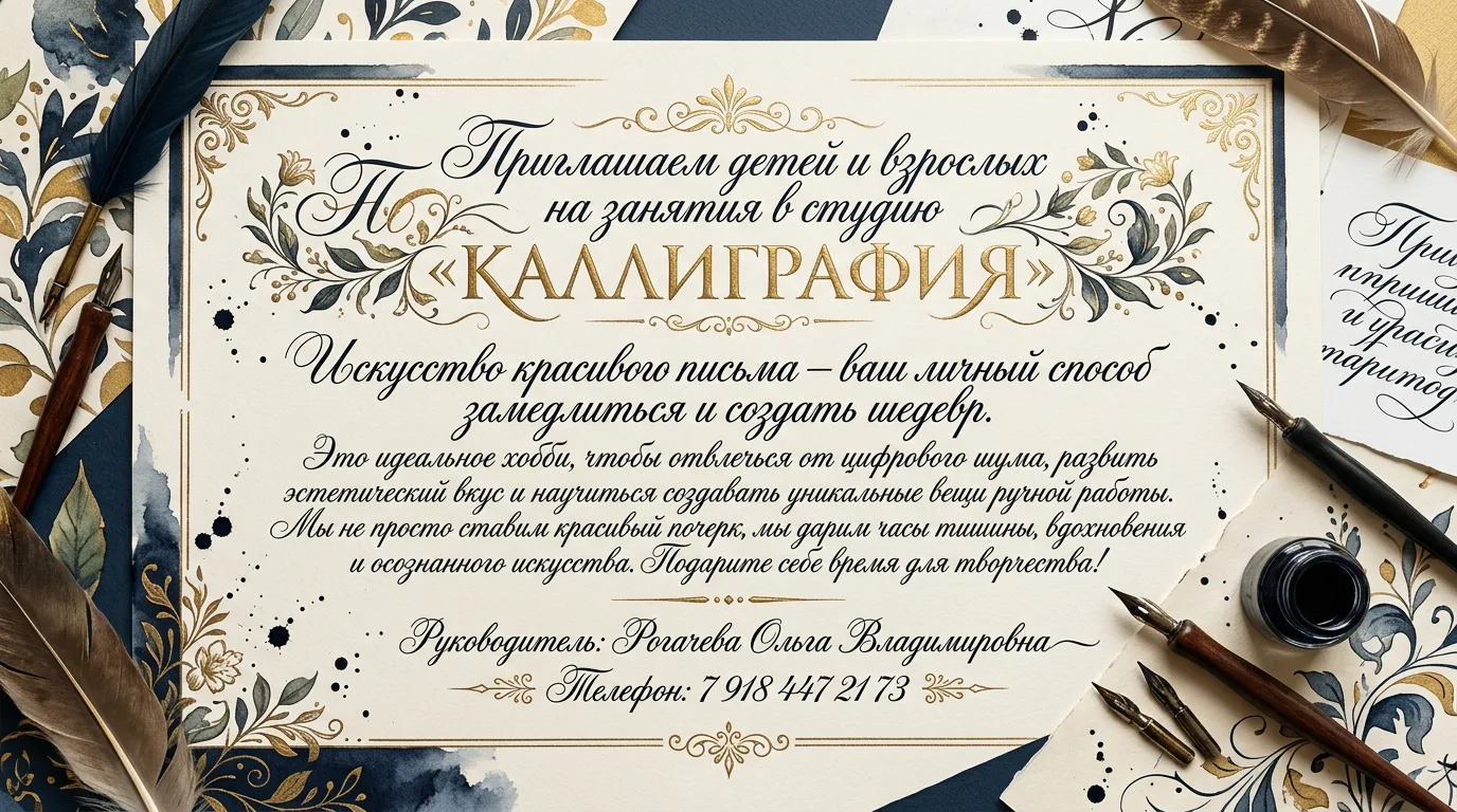 Приглашаем на занятия в нашу студию «Каллиграфия»!