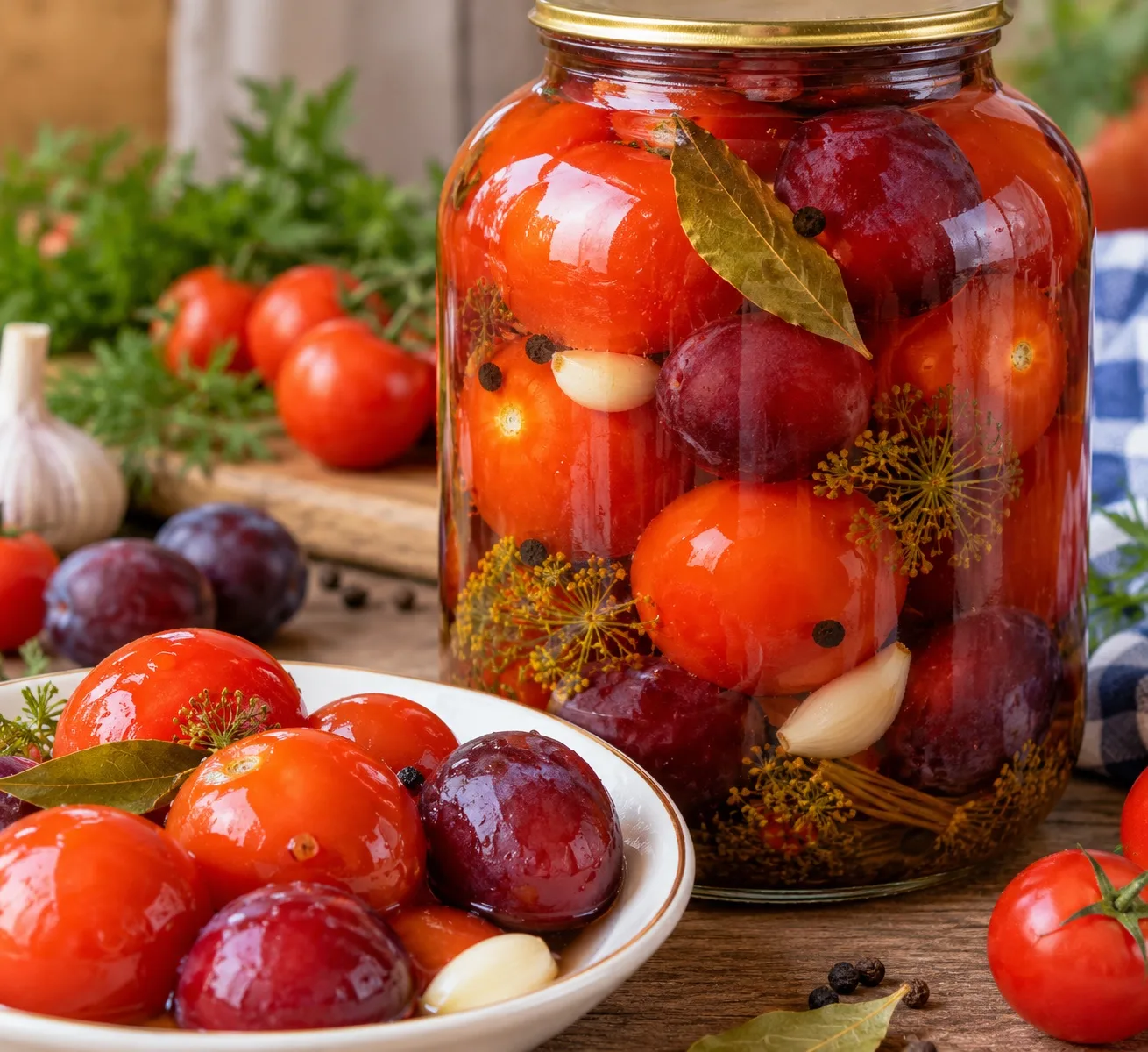 🍅 ПОМИДОРЫ СО СЛИВАМИ НА ЗИМУ