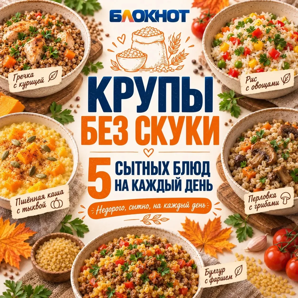 🍚 Крупы — это не скучно, если готовить их по-человечески