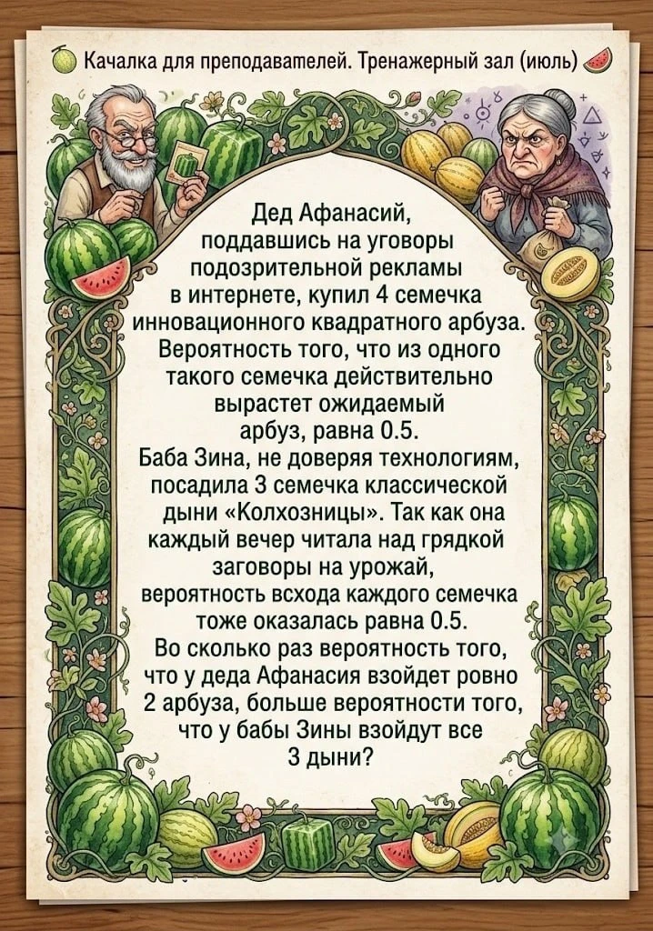 Посмотрите какая классная летняя задача ☀️