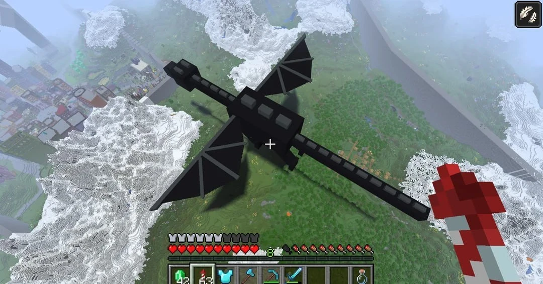 Гигантский Ender-Dragon

✔️ Шерсти точно более 100 тысяч.
✔️ 500 блоков в длину,
✔️ Вы буквально мож