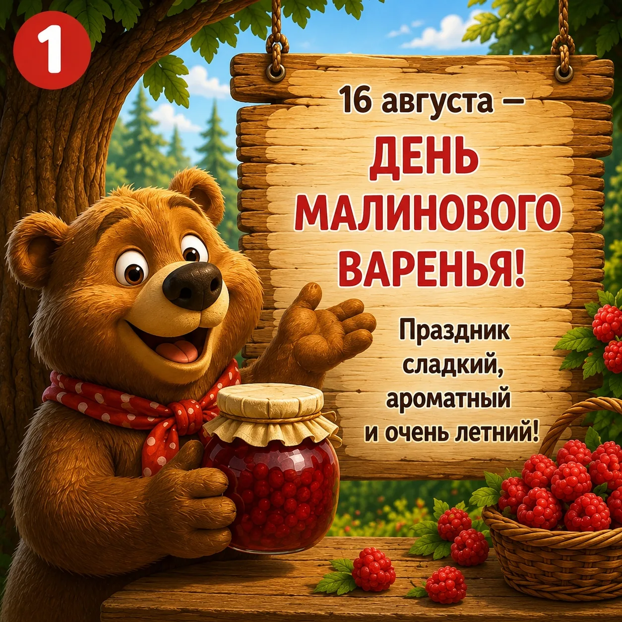 🍓 16 августа — День малинового варенья