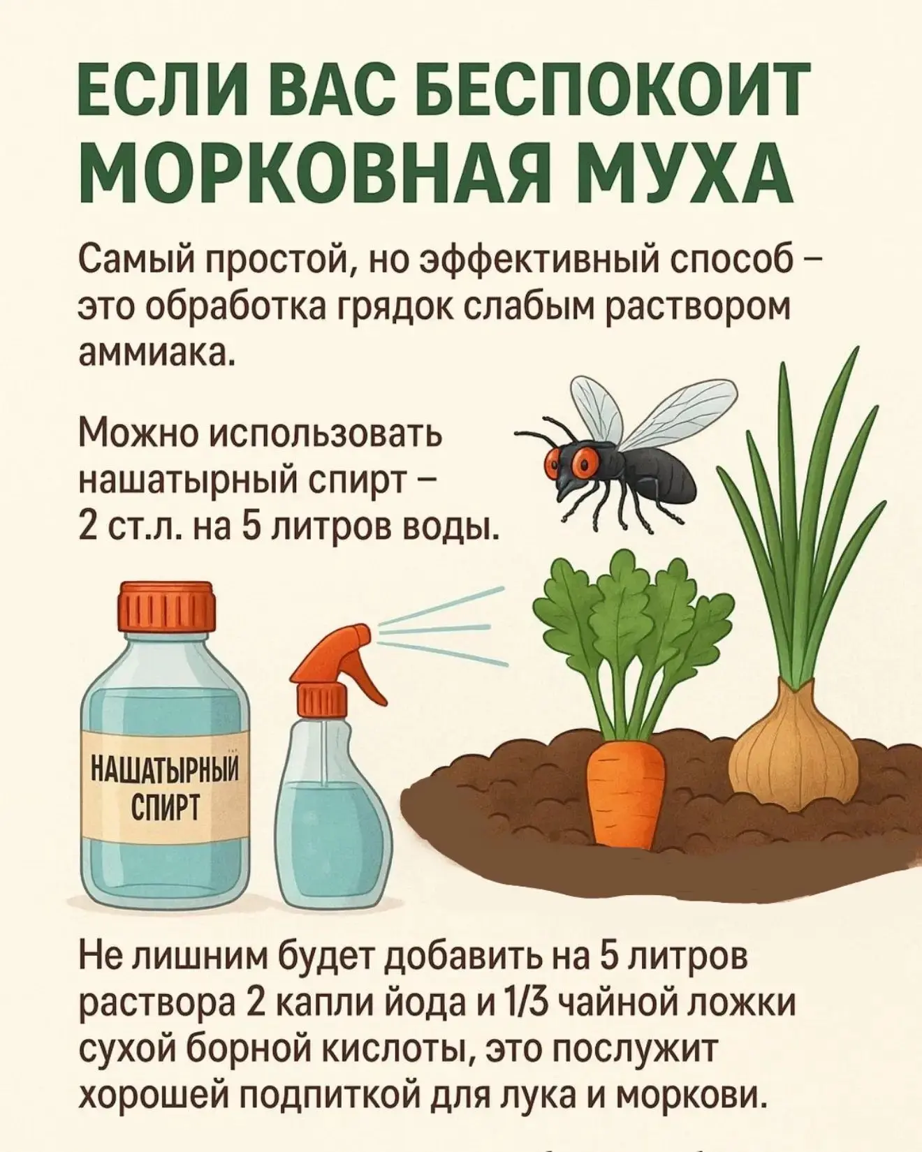 Если на грядках с морковью и луком появилась морковная муха, есть простой дачный способ...