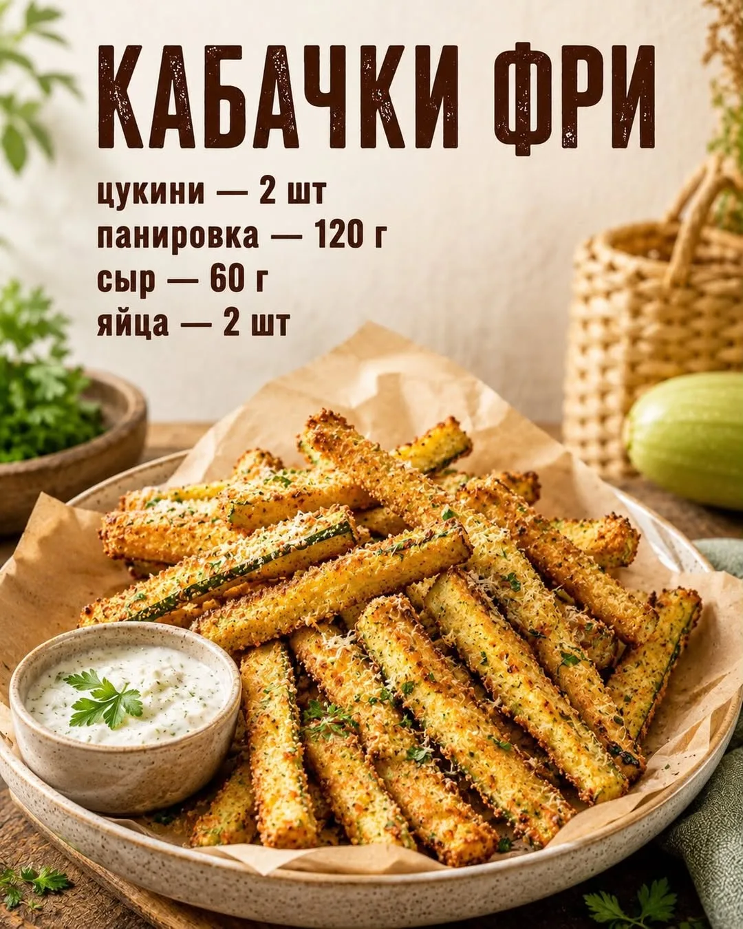 Кабачки фри.