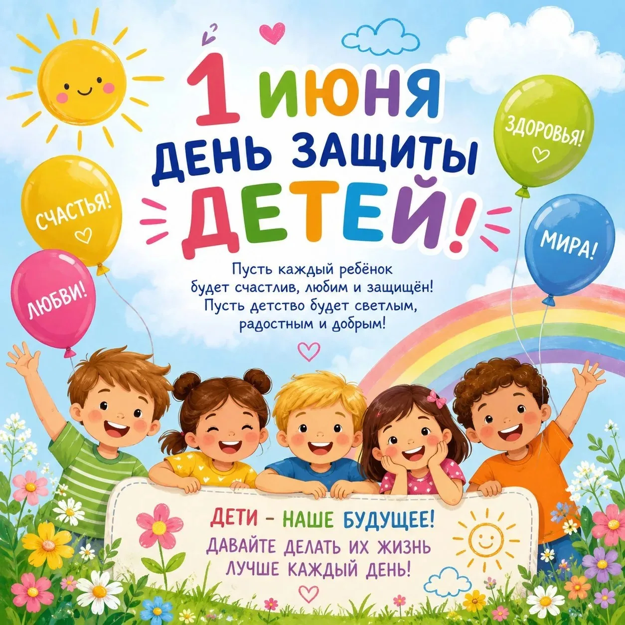 С Международным днём защиты детей!

1 июня — это день, который напоминает нам о самом главном: о сча