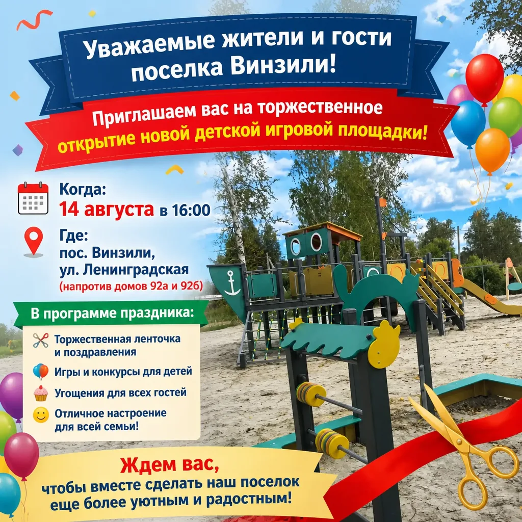 Уважаемые земляки, приглашаю вас на открытие детской площадки!