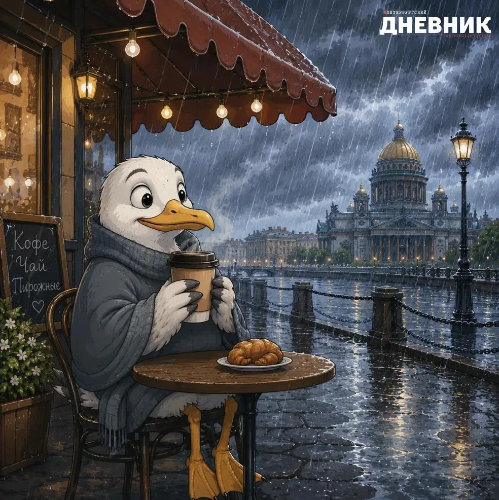 🌧 Зонты снова пригодятся: в Петербург идут сильные дожди