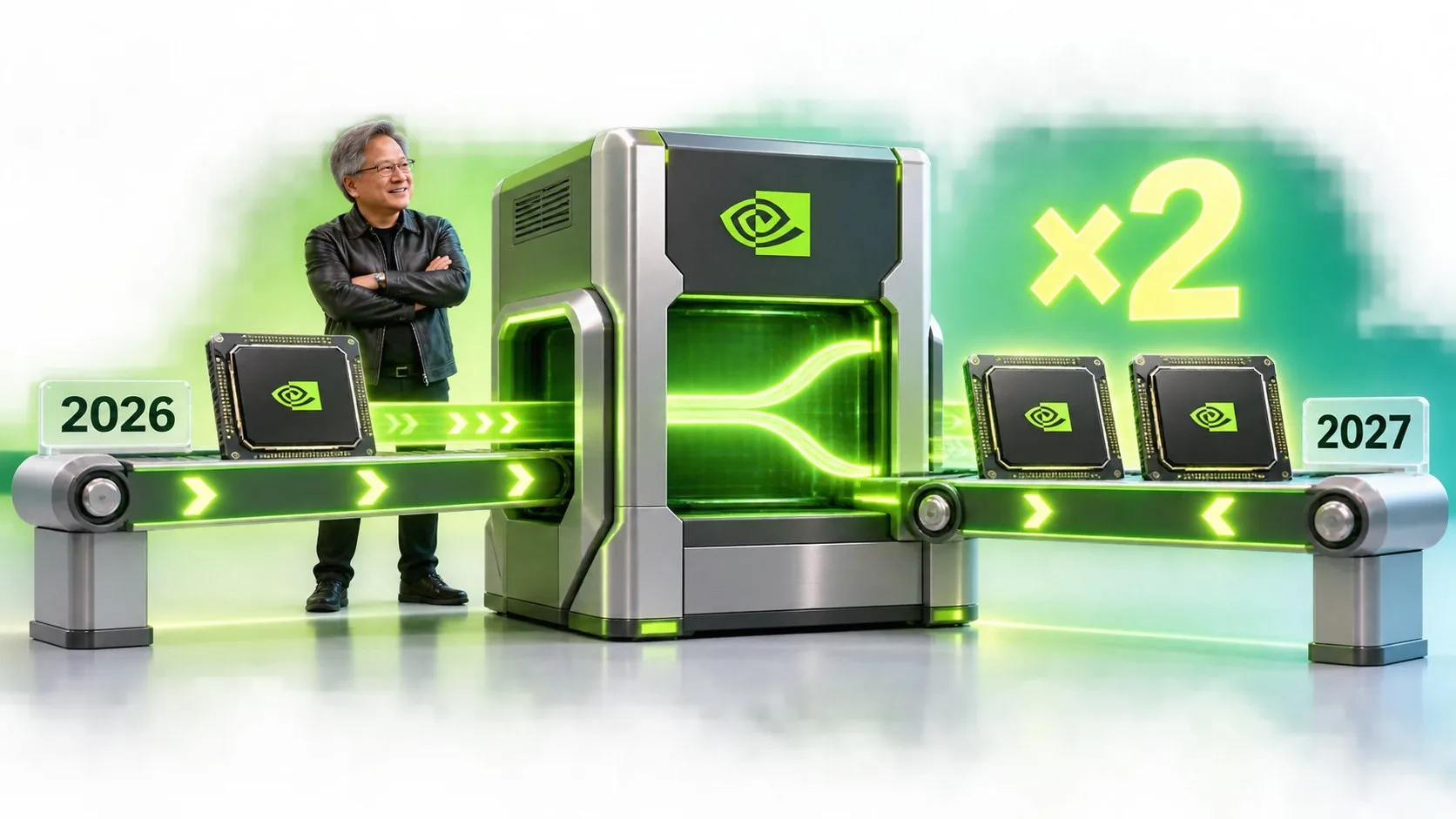 🔼 Дженсен Хуанг ожидает, что NVIDIA продаст вдвое больше чипов в 2027 году